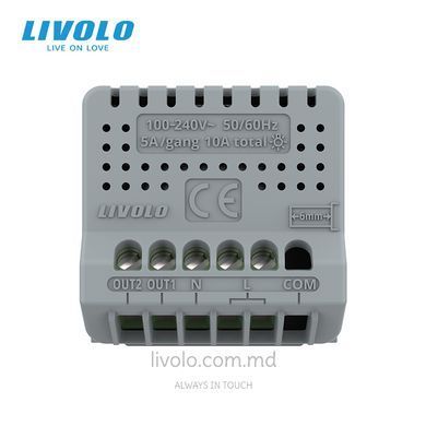 Модуль сенсорного двухклавишного выключателя Wi-Fi Livolo