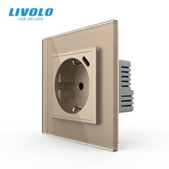 Электрическая розетка с портом USB-C Livolo, цвет Золотой