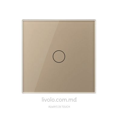 Сенсорный одноклавишный проходной выключатель Wi-Fi Livolo, Золотой, Золотой
