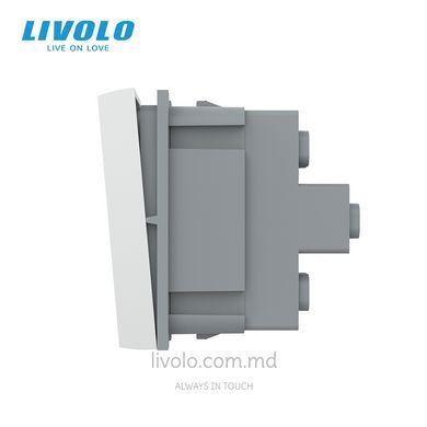 Модуль механического проходного выключателя Livolo, 1 клавиша, 22,5&times;45 мм, Серый