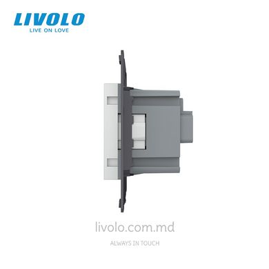 Розетка электрическая с заземлением защитными шторками 16A Livolo, (механизм) цвет Серый