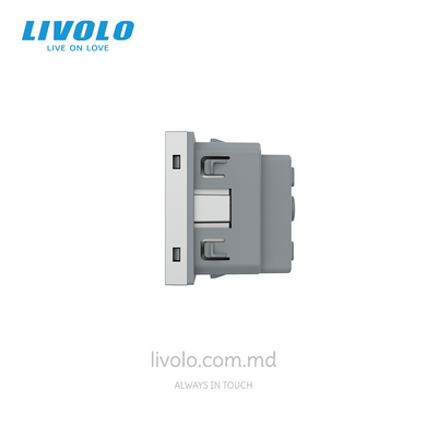 Modul priză tip Schuko LIVOLO, 16A, Gri