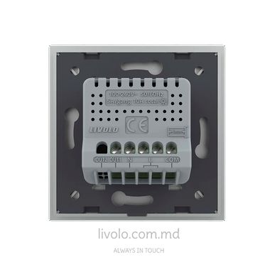 Сенсорный одноклавишный проходной выключатель Wi-Fi Livolo, Серый, Cерый