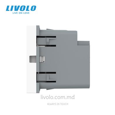 Modul priza USB-A + USB-C 36W Livolo, Alb, Alb