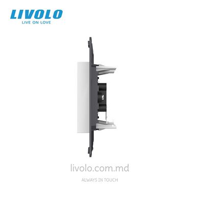 Modul priză Livolo audio RCA, Alb
