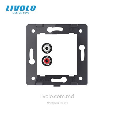 Modul priză Livolo audio RCA, Alb