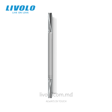 Panou din sticlă Livolo pentru doză pătrată, 2 clape + 2 clape + cadru modular 45&times;45 mm, 7 module, Alb