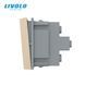 Modul &icirc;ntrerupător mecanic cap-scară Livolo, 1 clapă, 22,5&times;45 mm, Auriu