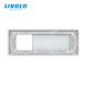 Panou din sticlă Livolo pentru doză pătrată, 2 clape + 2 clape + cadru modular 45&times;45 mm, 7 module, Alb