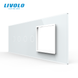 Panou din sticlă Livolo pentru doză pătrată, 2 clape + 2 clape + cadru modular 45&times;45 mm, 7 module, Alb