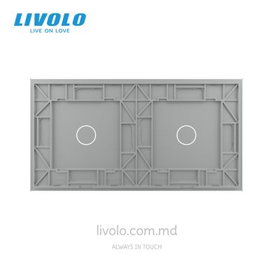 Panou întrerupător tactil LIVOLO 2 clape (1+1), 2 posturi Sur