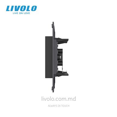 Modul priză Livolo audio RCA, negru