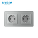 Розетка Livolo двойная, 2 поста, Серый 2.5D