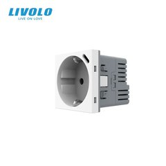 Модуль электрической розетки с портом USB-C Livolo, цвет Белый