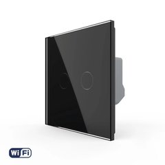 Сенсорный двухклавишный выключатель Wi-Fi Livolo, Черный, Черный