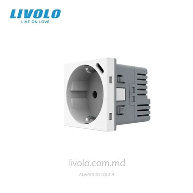 Modul priza Schuko cu iesire USB-C 18W Livolo, Alb