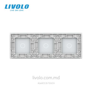 Panou întrerupător tactil LIVOLO 3 clape (1+1+1), 3 posturi Alb