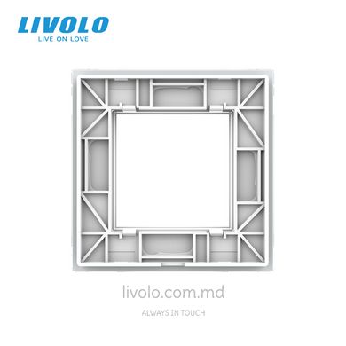 Рамка для розетки Livolo 1 пост, стекло, цвет Белый