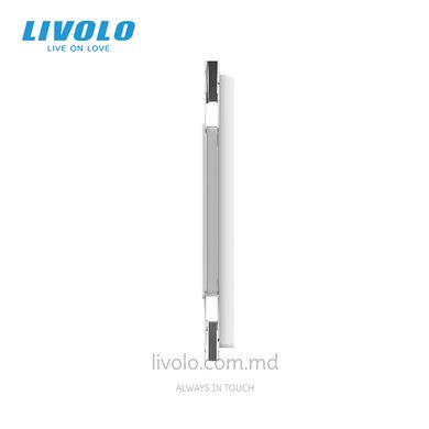 Рамка для розетки Livolo 1 пост, стекло, цвет Белый