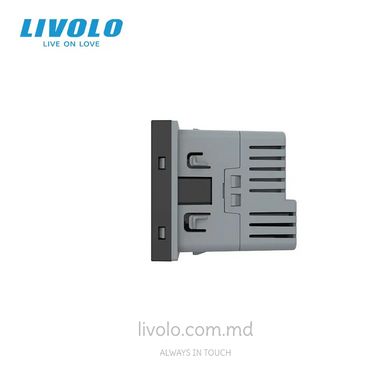 Modul priza Schuko cu iesire USB-C 18W Livolo, Negru