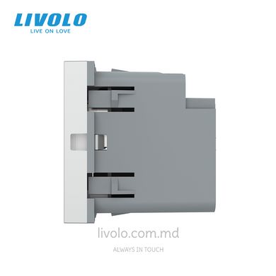 Модуль розетки USB-A + USB-C 36W Livolo, Серый, Cерый