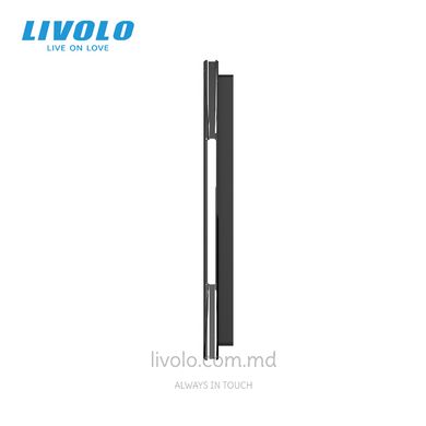 Панель для трех сенсорных выключателей Livolo, 3 клавиши (1+1+1), стекло, цвет Черный