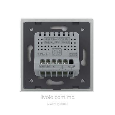 Сенсорный двухклавишный выключатель Wi-Fi Livolo, Серый, Cерый