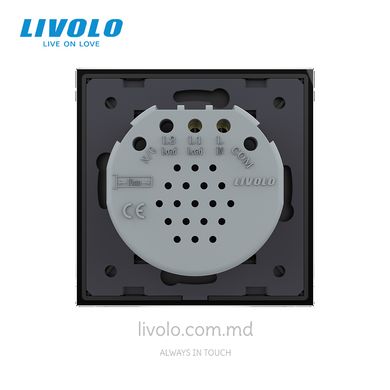 Сенсорный диммер LIVOLO, 1 клавиша 1 модуль Черный