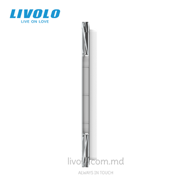 Стеклянная панель Livolo для квадратного подрозетника, 2 клавиши + модульная рамка 90&times;45 мм, 7 модулей, Белая