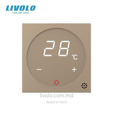 Modul termostat pentru podea calda cu senzor extern LIVOLO, Auriu, Auriu