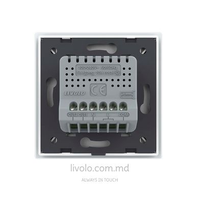 Intrerupator tactil cap/scara 2 clape Wi-Fi Livolo, Alb, Alb