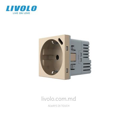 Modul priza Schuko cu iesire USB-C 18W Livolo, Auriu