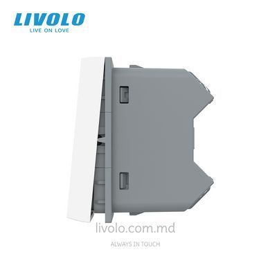Модуль механического перекрёстного выключателя Livolo, 1 клавиша, 22,5&times;45 мм, Белый