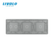 Panou decorativ din sticlă Livolo 1+1+2 clape, 3 posturi, Gri 2.5D