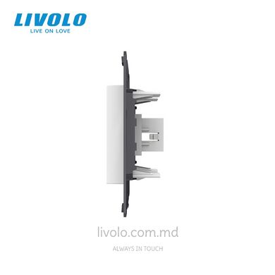 Modul priză tip HDMI LIVOLO simplă, Alb