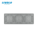 Panou decorativ din sticlă Livolo 1+2+2 clape, 3 posturi, Gri 2.5D