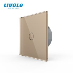 Сенсорный выключатель Livolo 1 клавиша 1 пост Золотой