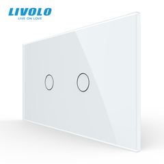 Сенсорный выключатель Livolo, 1+1 клавиша, для квадратного подрозетника 4M, Белый