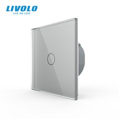 Сенсорный выключатель Livolo 1 клавиша 1 пост Серый