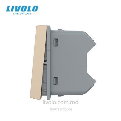 Модуль механического перекрёстного выключателя Livolo, 1 клавиша, 22,5&times;45 мм, Золотой