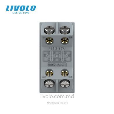Модуль механического перекрёстного выключателя Livolo, 1 клавиша, 22,5&times;45 мм, Золотой