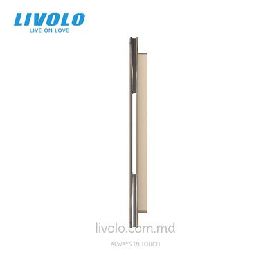 Панель для четырех сенсорных выключателей Livolo, 4 клавиши (1+1+1+1), стекло, цвет Золотой