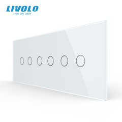 Сенсорный выключатель Livolo, 2+2+2 клавиши, для квадратного подрозетника 7M, Белый