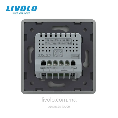 &Icirc;ntrerupător tactil LIVOLO 2 clape, Gri 2.5D