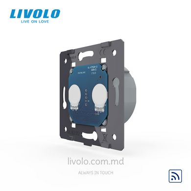Двухклавишный сенсорный выключатель Livolo с функцией радиоуправления (механизм)