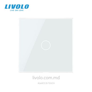 Панель для сенсорного выключателя Livolo, 1 клавиша, стекло, цвет Белый