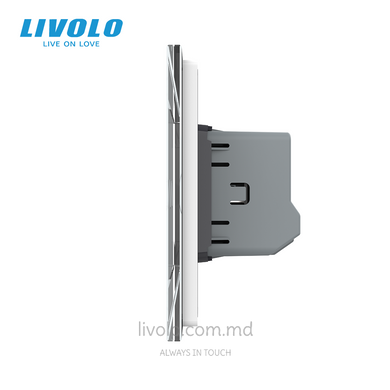 Сенсорный выключатель Livolo, 2+2+2 клавиши, для квадратного подрозетника 7M, Белый