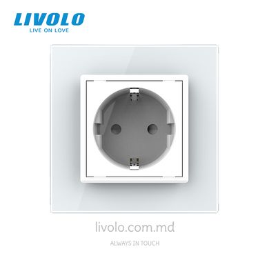 Розетка Livolo 1 модуль Белый
