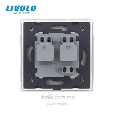 Розетка Livolo 1 модуль Белый