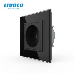 Розетка Livolo 1 модуль Черный